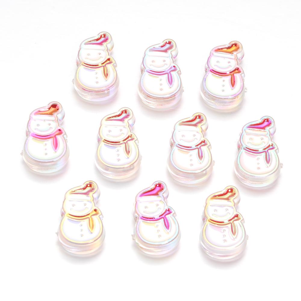 10pcs Christmas Series Acrylic Beads Santa Bell Christmas Socks Loose Beads For DIY Handmade Charm Bracelet Earring Jewelry Gift