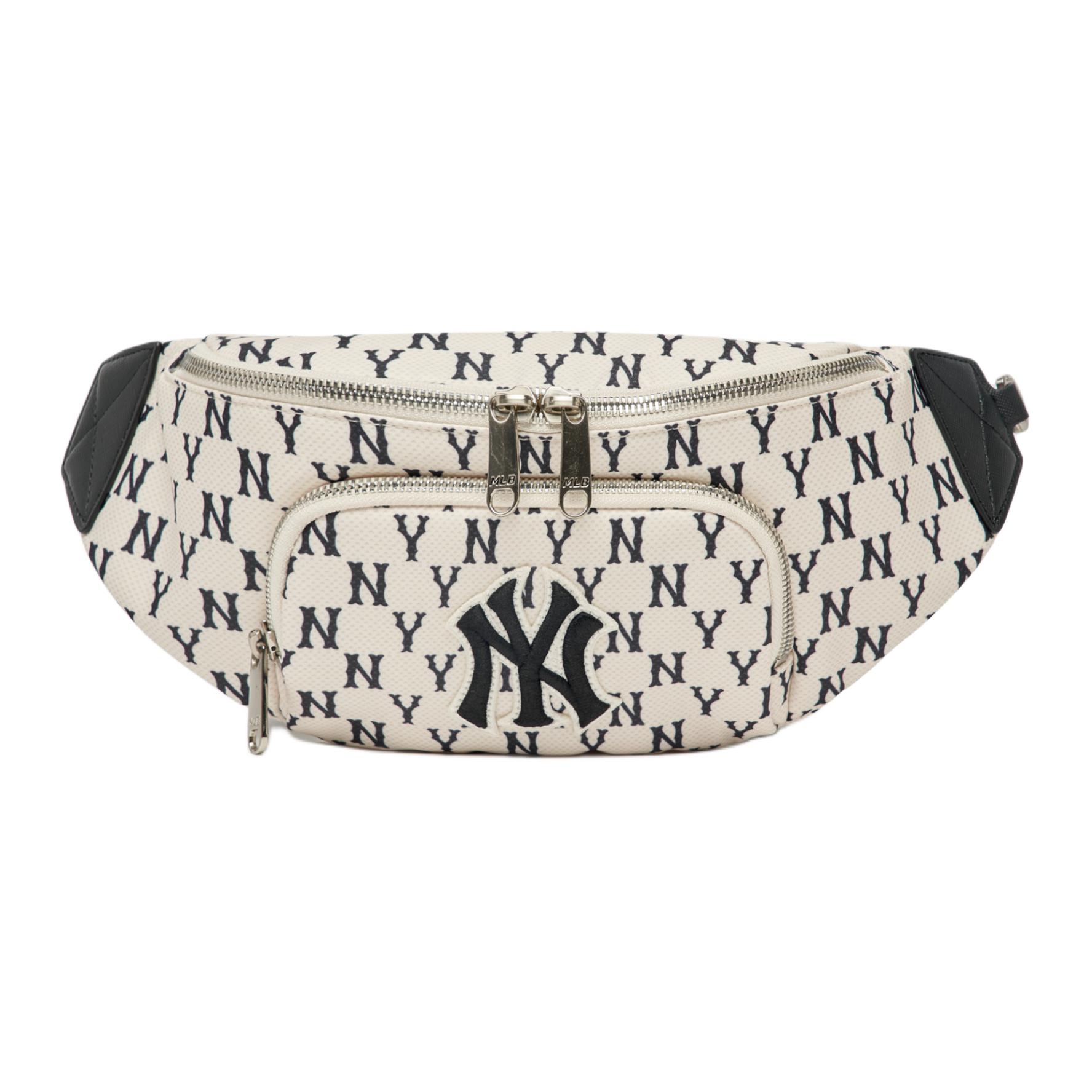 

MLB Monogram Series NY Yankees Vintage Floral Print Letter Logo Detachable Waist Bag Unisex Waist Bag Black White 3AHSM012N-50CRD Black White
