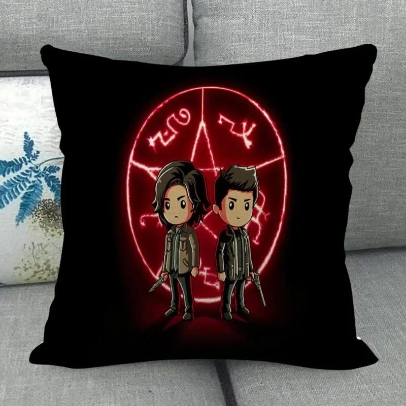 Custom Supernatural Pillowcase Wedding Decorative Cotton Linen Pillow Case For Home Pillow Cover 45X45(One Sides)