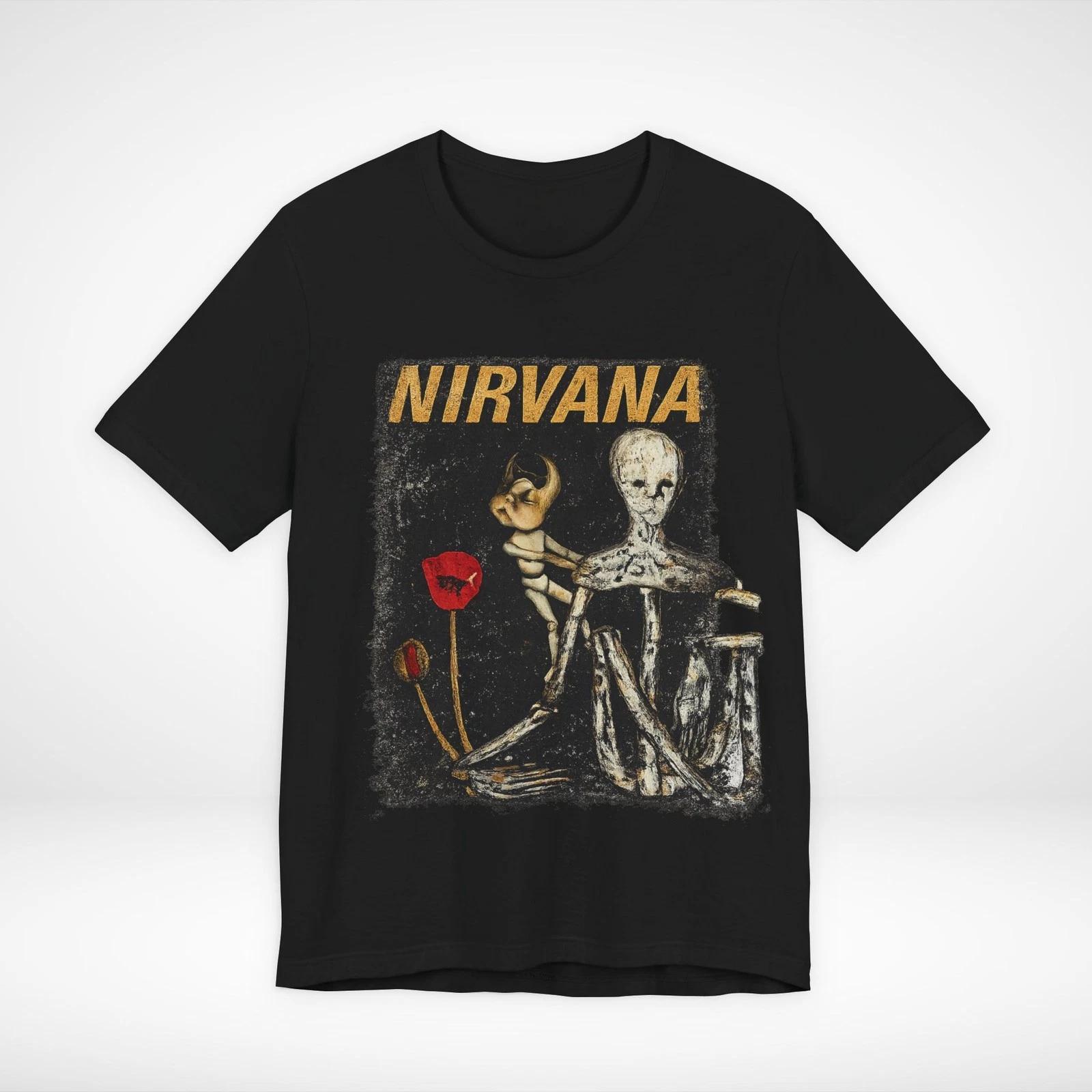 Nirvana Incesticide Grunge band shirt tee distressed L