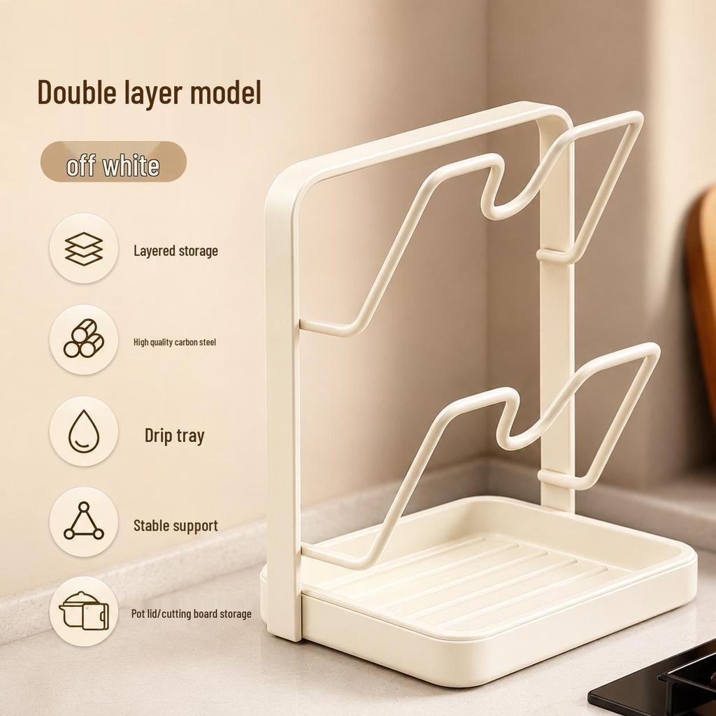 Pot Lid & Spoon Countertop Kitchen Storage Rack