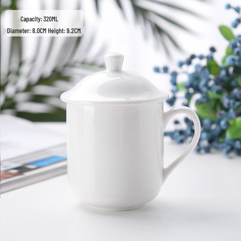 

Zhis White Ceramic Tea Cup with Lid