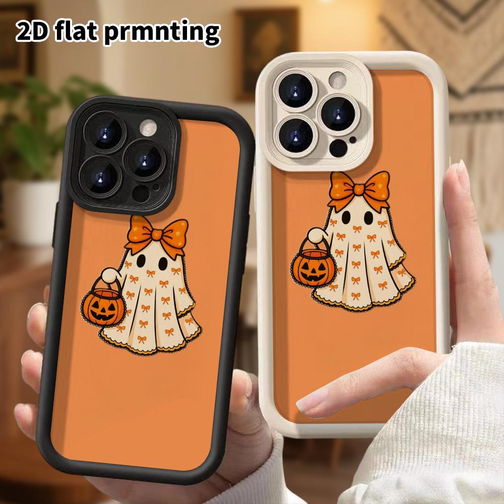 Phone case: 2D flat, suitable for iPhone 18, 17, 16, 15, 14, 13 Pro protective case, cartoon flat color, perfect Christmas and Halloween holiday gift
