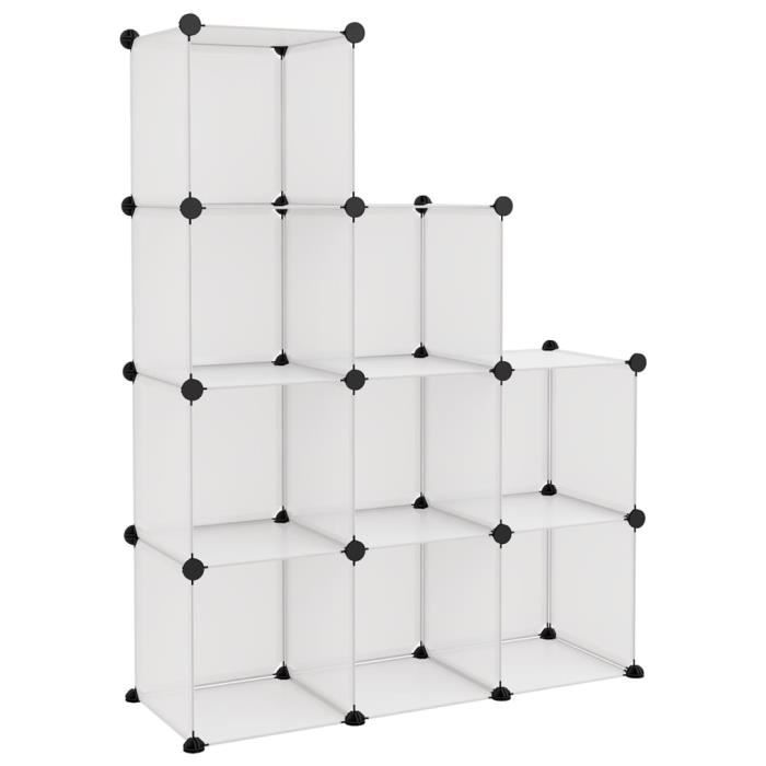 VidaXL Cubes de rangement 9 pcs Transparent PP 340551