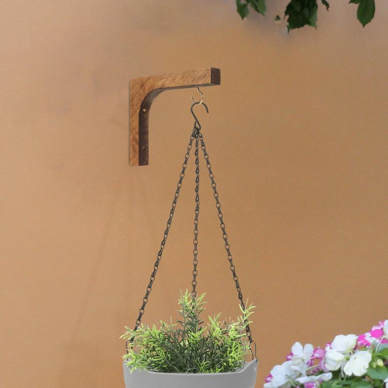 1 pièce Style Nordique Perles en Bois Double Couche Planche de Rangement Accroche-vêtement Décoration Plantes d'Intérieur Accroche Murale