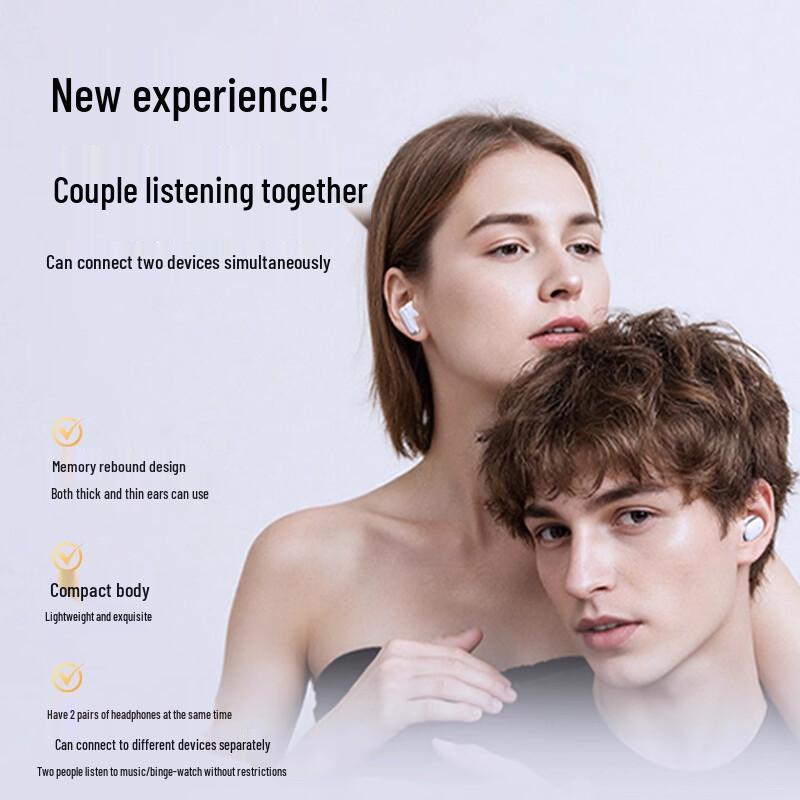 Bluetooth Q8 In-Ear Sports Headphones - Dual Pair, Long Battery, Power Display