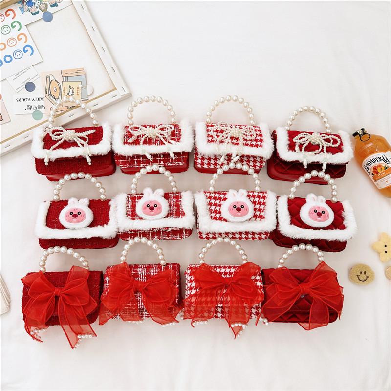 Charming Cartoon Style Red Pu Childrens Handbag With Breathable And Durable Design For Young Girls