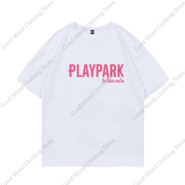 

TanYada Tshirt Play Park Tan Duangkaew Yada Narilya Same Letter Print T Shirt Unisex Women Summer Cotton Short Sleeve Tee Tops S