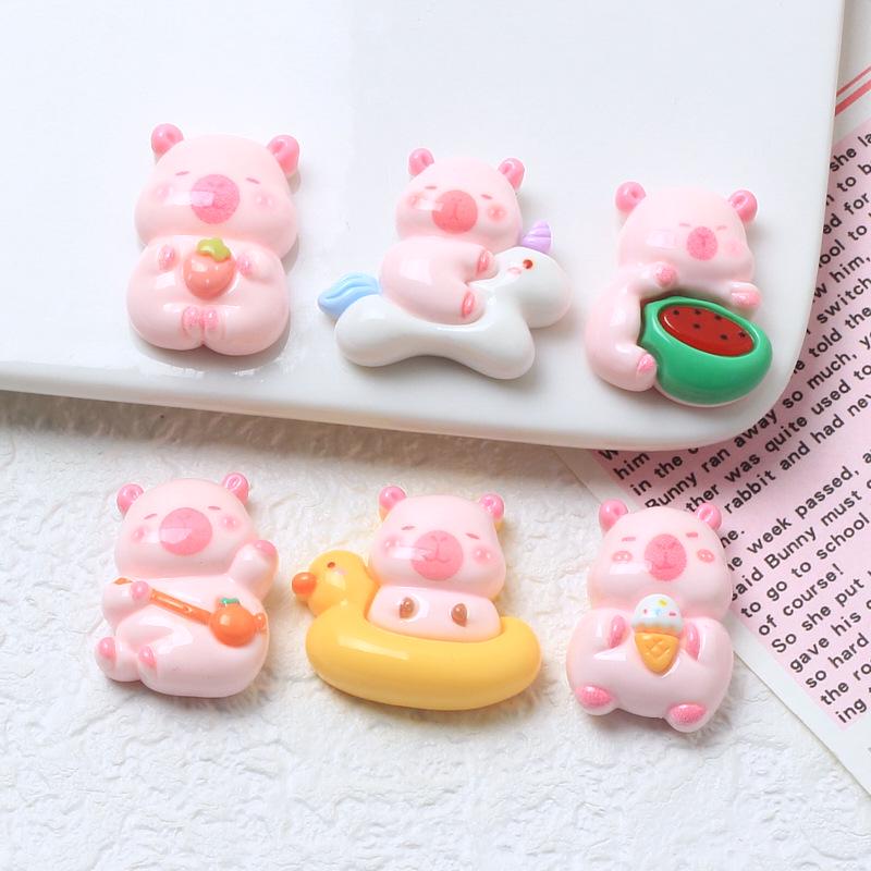 Kit d'accessoires en résine rose pour bébé dessin animé