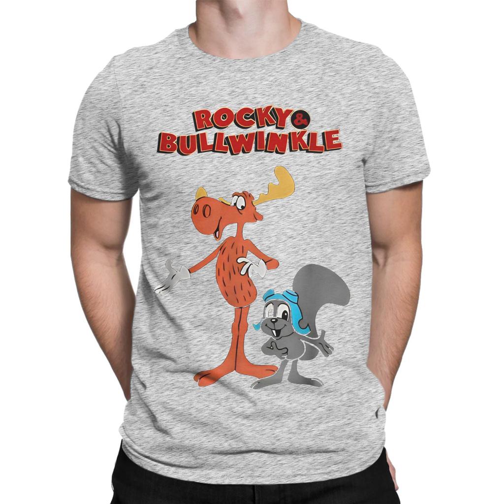 Bullwinkle Bullwinkle w Bullwinkle Novelty Graphic 100 Cotton TShirt The Adventures of rRocky and Bullwinkle Tees Tops For Unisex