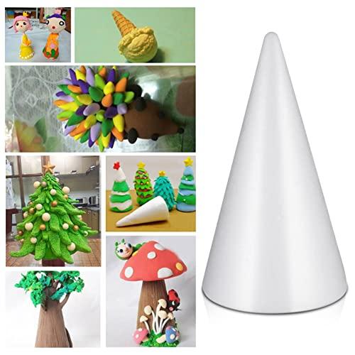 EXCEART Styrofoam Cone, 345mm X 195mm, White, for DIY Handmade Crafts, Colorable, Glueable, and Pinable, Perfect for Parents and Children, Daycare, Cl