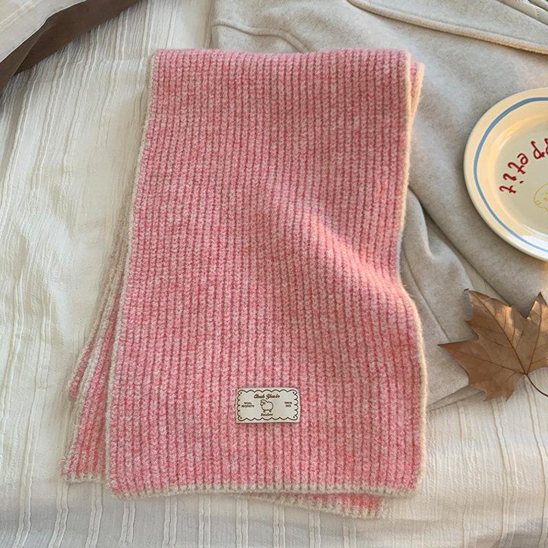 Korean Atmosphere Knitted Wool Shawl Scarf Women's Winter Versatile Senior Sense Student Warm Small Scarf Neck Protection