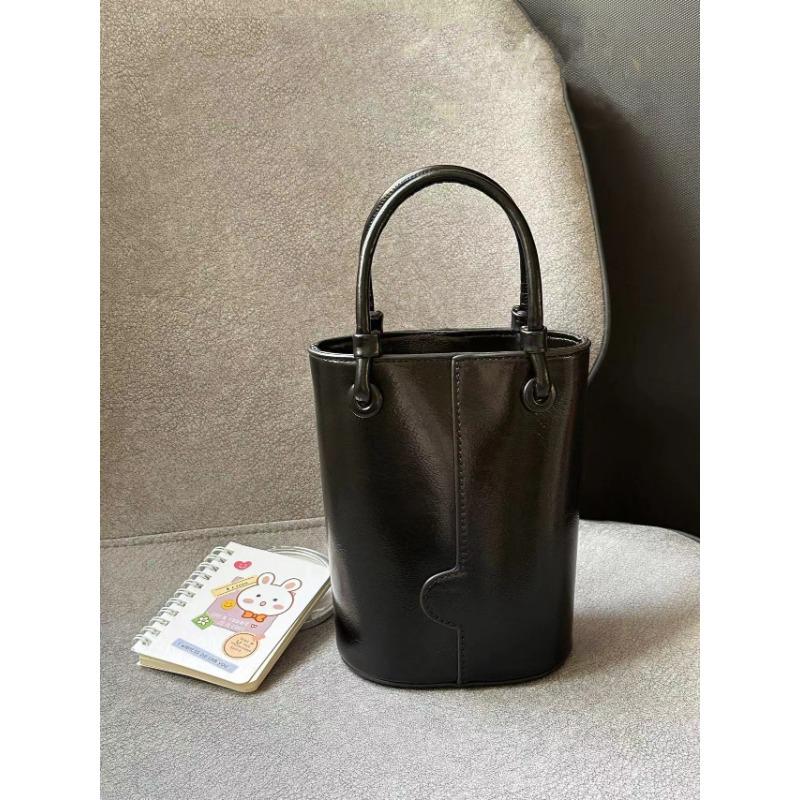 

Fashionable Bucket Bag for Women s Popular High-end Simple Handbag Autumn and Winter New Black Versatile Cross-span Bag