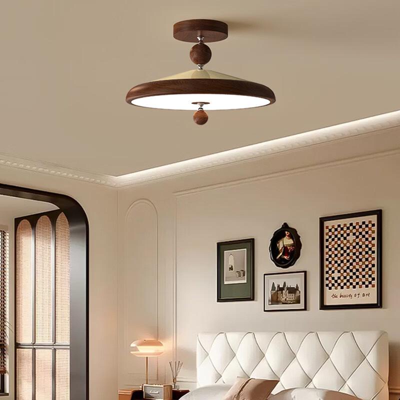 Walnut Style Eye-Protection LED Ceiling Lamp