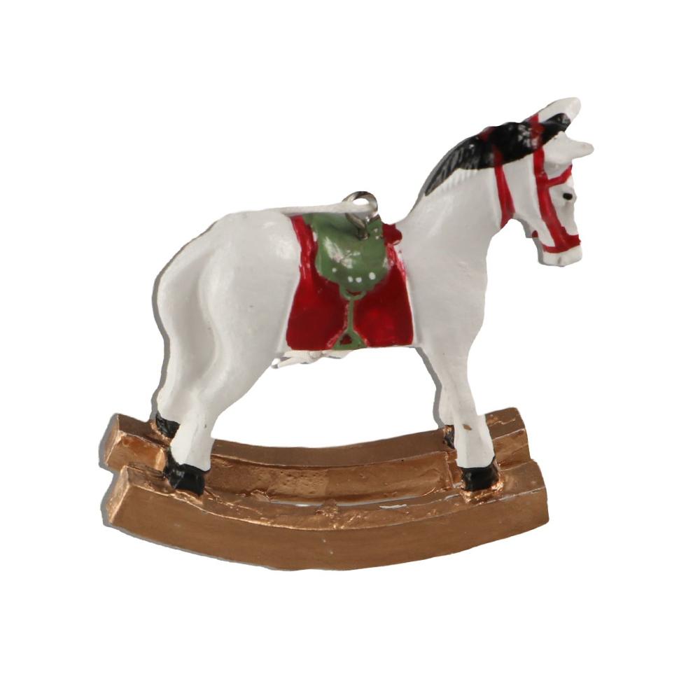Three-dimensional Christmas Tree Pony Pendant Resin Rocking Horse Hanging Ornament  Gift