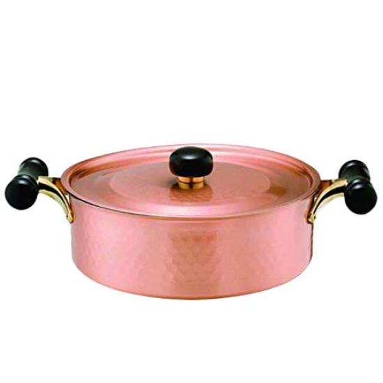 

Shinko Metal Кастрюля с медной ручкой 24 см Антикварная кованая неглубокая кастрюля IH-104