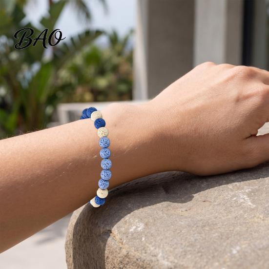 Simple Versatile Daily Accessory Obsidian Stone Bracelet for Men Women, Colorful Rock Beads Casual Travel Outfit Stackable Stretch Bracelet,