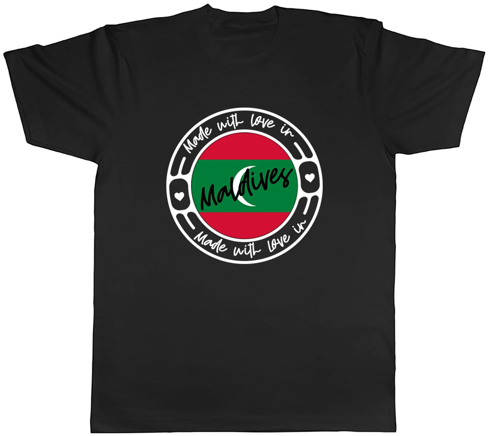 Made With Love In Maldives Country Mens Unisex T-Shirt Tee Gift XXXXL