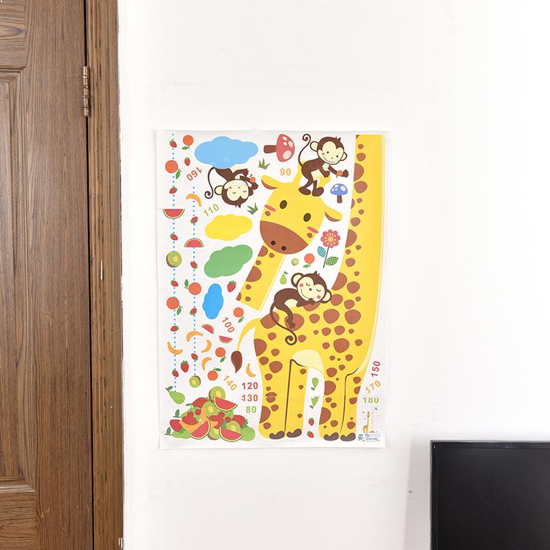 Monkey Giraffe Kids Height Animal Decal Decor Wall Sticker Chart Measure Growth