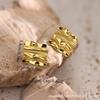Stainless Steel 18K Gold-Plated Geometric Irregular-Shaped Earrings for Women