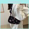 Stylish Black White Pink Blue Small Shoulder Bag For Women 2024 Trendy Japanese Aesthetic Design