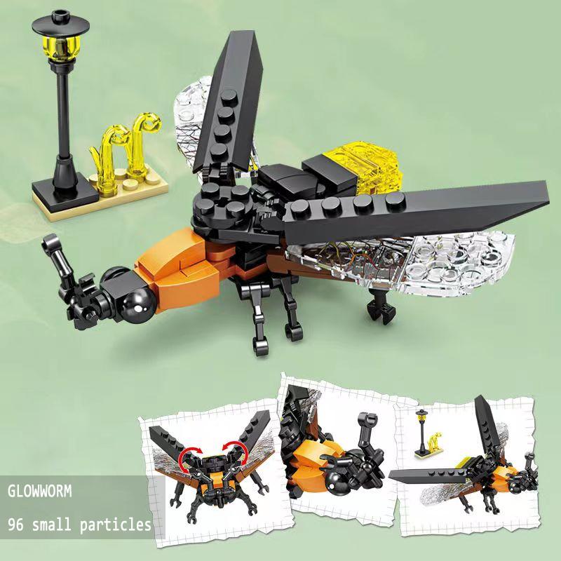 Insect and Bug Building Blocks Toys Beetle Mantis Bee Snail Block Insects Set for Children's Brain Game Puzzle Toy Animals Gift