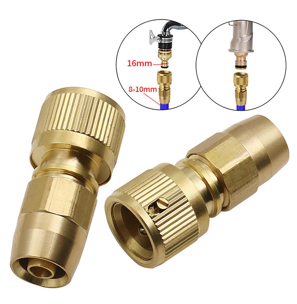 2pcs Brass Quick Connectors Water Hose Quick Connect Fittings for Expandable Garden Hose & Water Hose Repair Adaptor