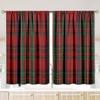 2 Pieces - Plaid - Printed Curtain - Polyester Material - for Bedroom Living Room Study Anti-privacy Curtain