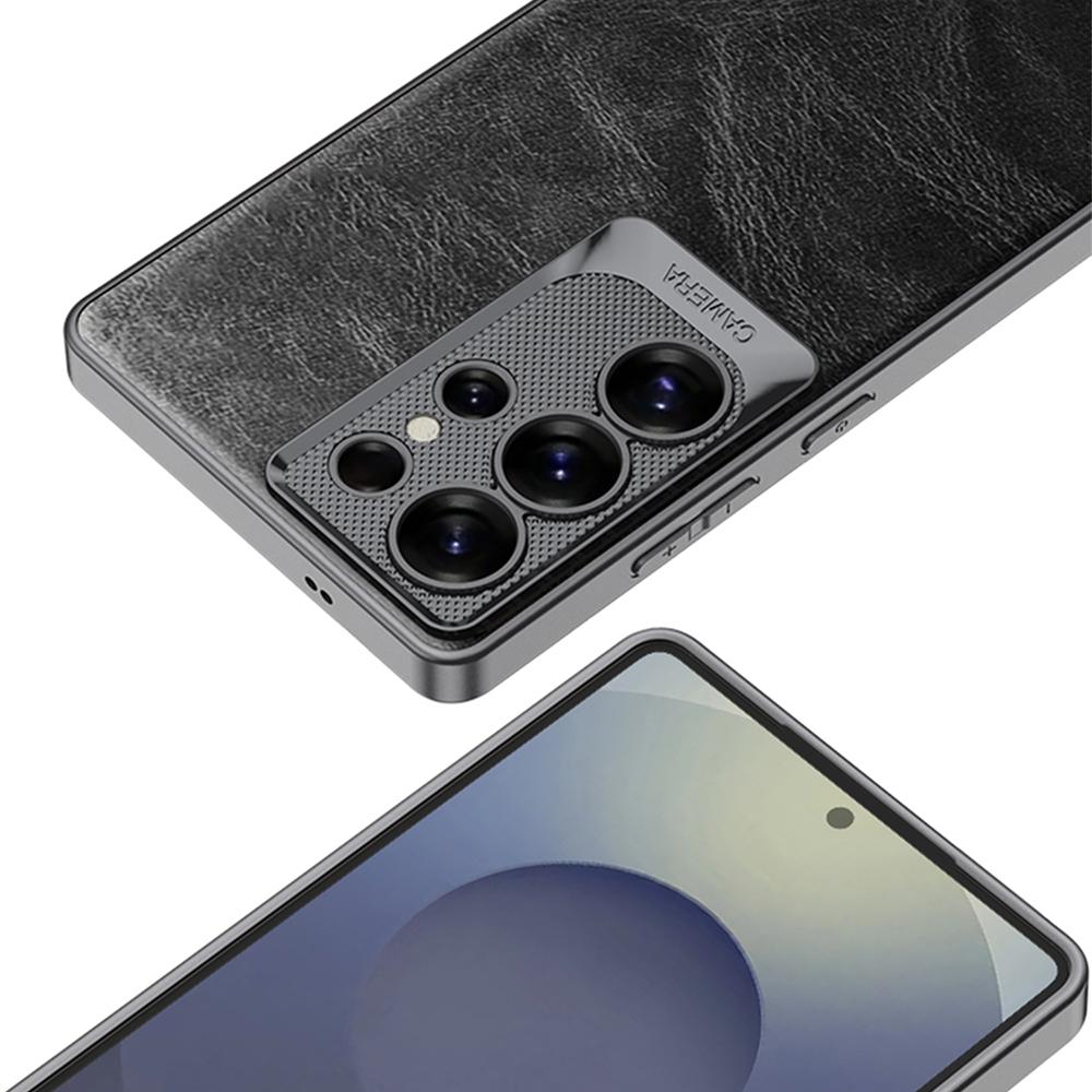 Pro pouzdro Samsung Galaxy S25 Ultra Odolné proti pádu Texturované Voskované PU kůží Potažené PC Kryt na telefon