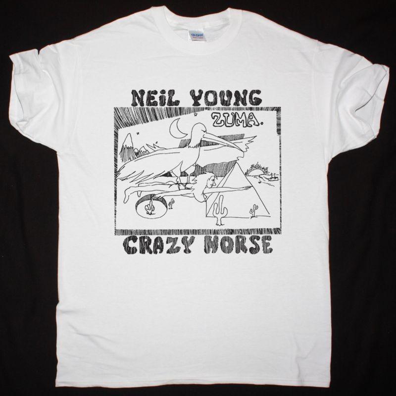 Neil Young Zuma 1975 White T-Shirt Folk Rock Tee S разноцветный