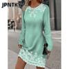 JPNTKY Fashion Autumn Winter Long Sleeve O-Neck Casual Dresses