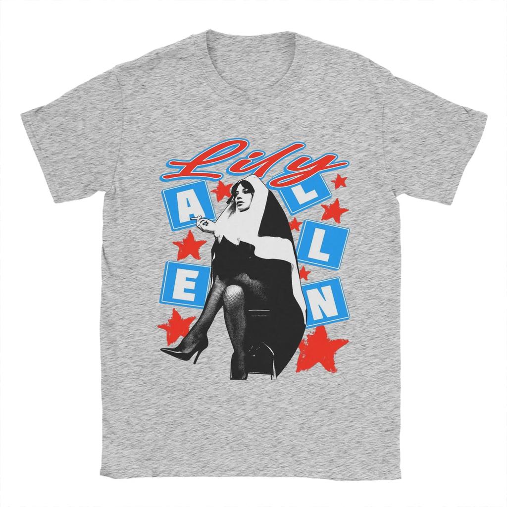 Men Women Singer Lily Allen T Shirt Pure Cotton Tops Humorous Short Sleeve Crew Neck Tee Shirt T-Shirt
