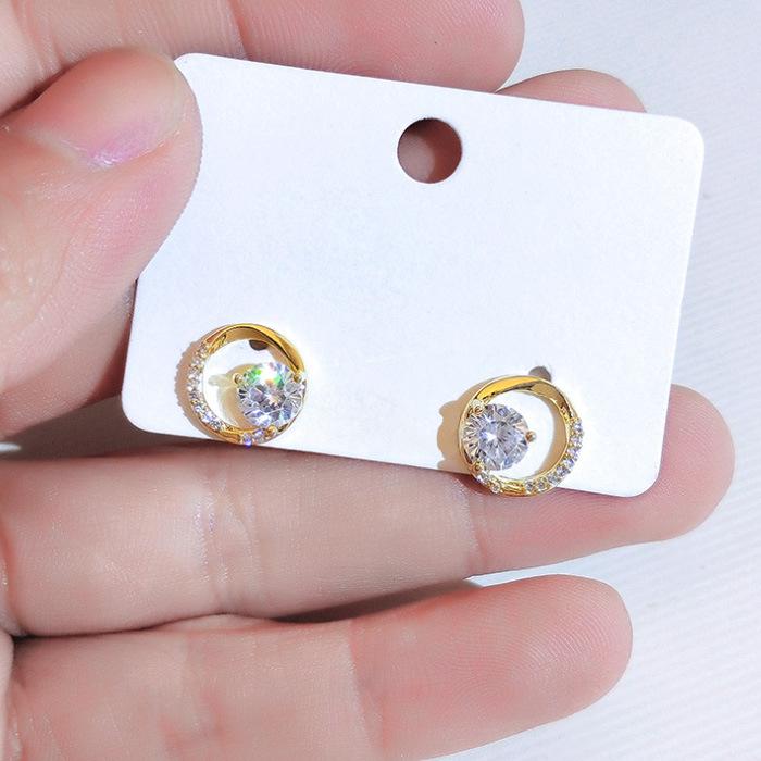 Einfache Kleine Frische Diamant-Steckohrringe Trendiges Mädchen Persönlichkeit Exquisite Kleine Ohrringe Schmuck für Studenten