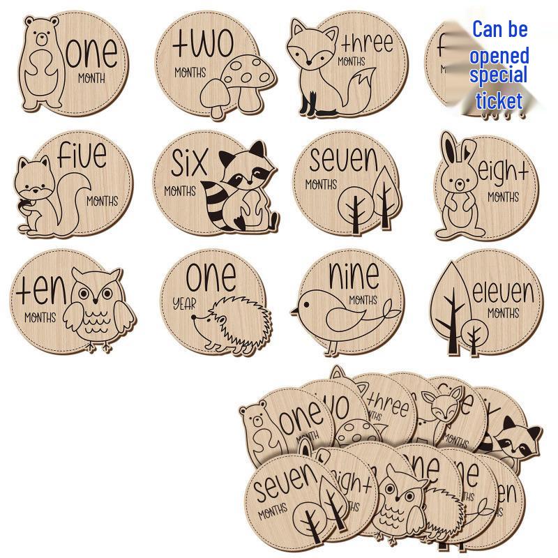 Wooden Newborn Milestone Sign: Baby Photography Prop for Monthly Memories