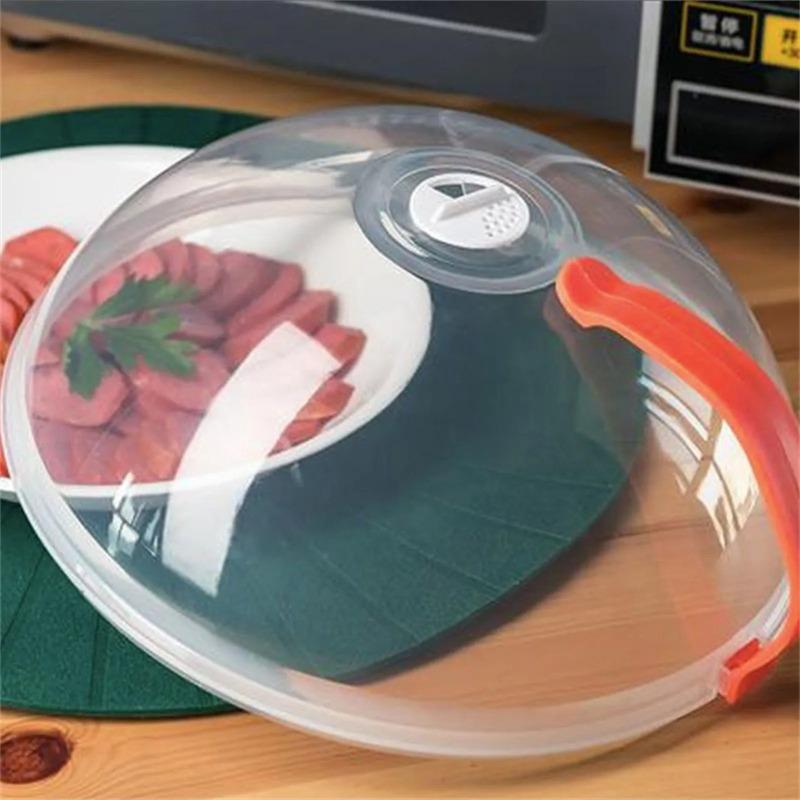 The Third Generation Microwave Splash Cover Thickened Transparent Splash-proof Cover with Handle BPA-free Plate Food Cover