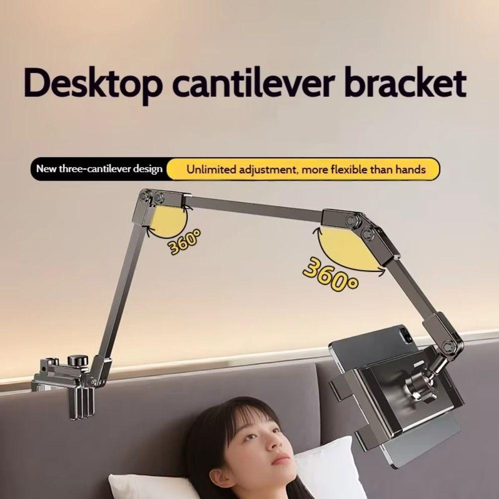 Adjustable Tablet Stand 360-degree Rotation 3 Sections Arms Bedside Phone Holder for 5-12Inch Phone Ipad Pro Mini for Xiaomi