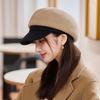 Versatile British Style Beret Autumn and Winter Hat for Women Thickened Windproof and Warm Painter Hat Korean Version Big Head Newspaper Boy Hat