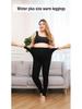 Women's Extra Thick Cotton Cashmere Winter Leggings - Plus Size, Warm One-Piece Pants for Northeast, European, and American Markets