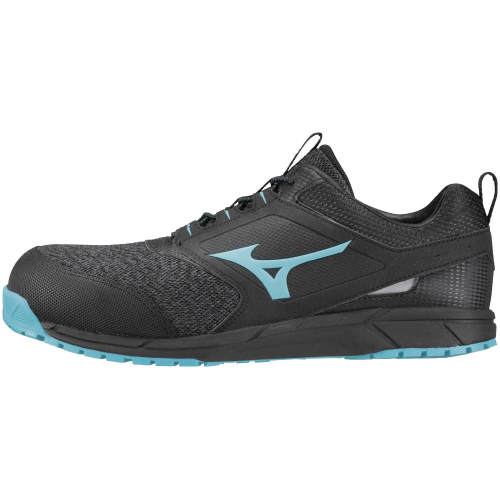 Mizuno ES31L Safety Elastic Work Black X Light Blue X Size 3E All-Mighty Shoes, Lightweight, Lace, JSAA/Standard (Type A), Men's, Black, 26.0 Cm,