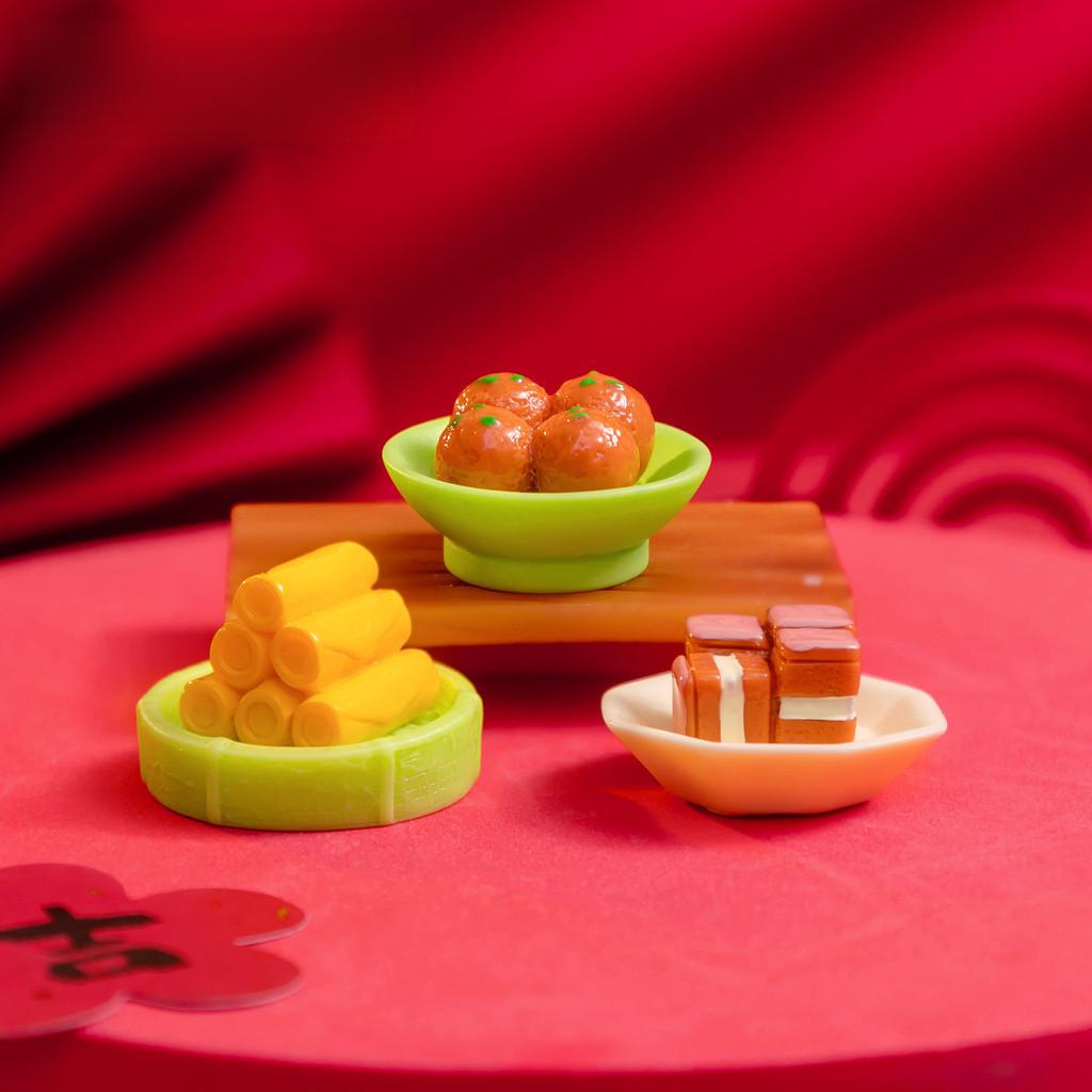 Realistic Miniature Resin Delicious New Year's Eve Dinner Decorative Food Model For Diy Dollhouse And Home Decor