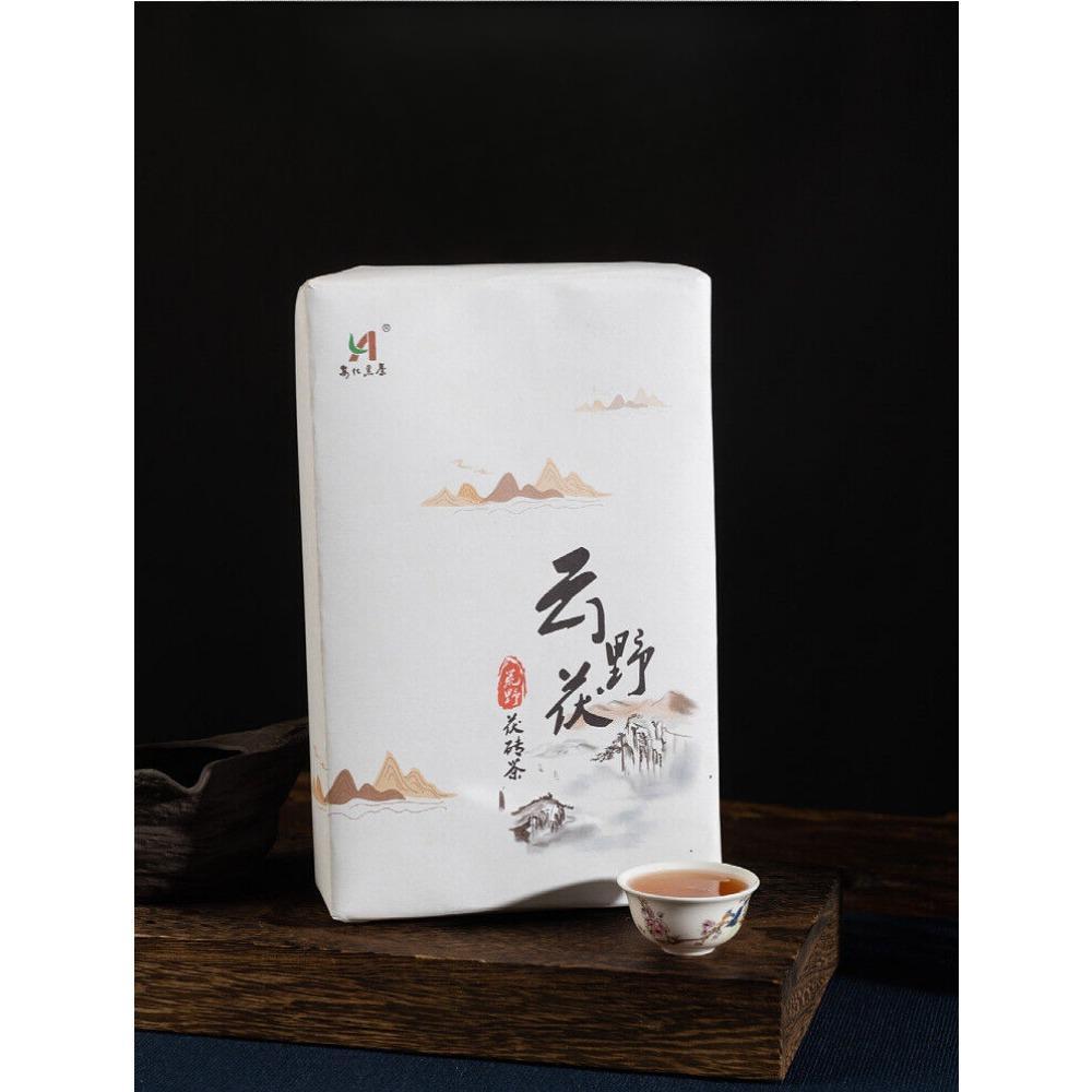 1kg Tè Nero Hunan Anhua Tè Invecchiato Tè Fatto a Mano Mattonella Fu Fiore Dorato Tè Nero