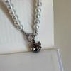 Cute Fun Cartoon Small Puffer Fish Pendant Pearl Necklace Women'S Personality Fashion Exquisite Elegant Versatile Neck Chain Sweater Chain