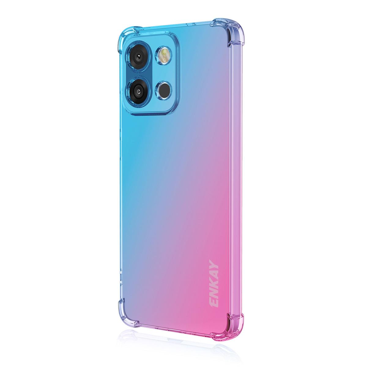 

For OnePlus 13T 5G TPU Case ENKAY Thickened Four Corner Drop-proof Phone Back Cover Blue/Pink