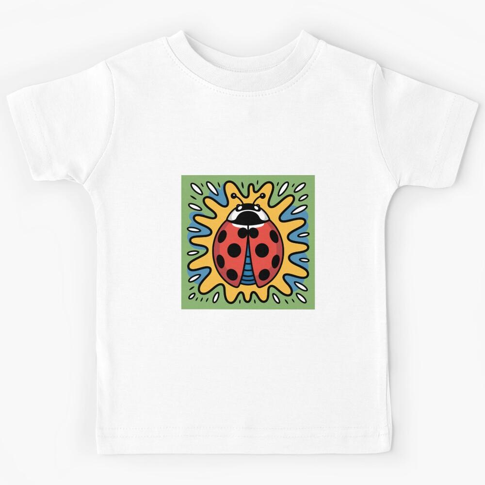 Lucky Ladybug Doodle Art Kids T-Shirt 130