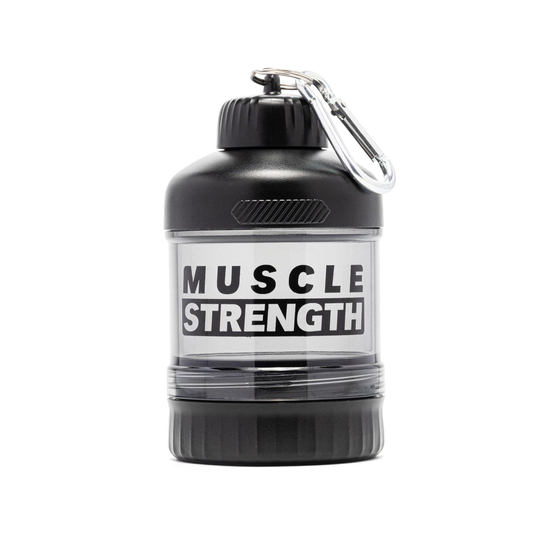 

Portable Multi-layer Protein Powder Box with Carabiner, PC & TRITAN Material Single Layer 50g