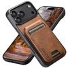 Luxury Faux Leather Oil Wax Pattern Phone Case Card Holder Bag Stand for IPhone 17 Pro Max 16 Plus 15 14 13 12