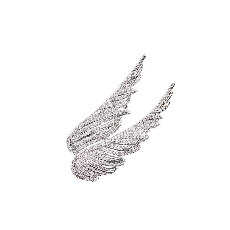 Angel's Wings Delicate and Elegant Female Feather Brooch Versatile and Elegant Accessories Suit Coat Pin Buckle Corsage