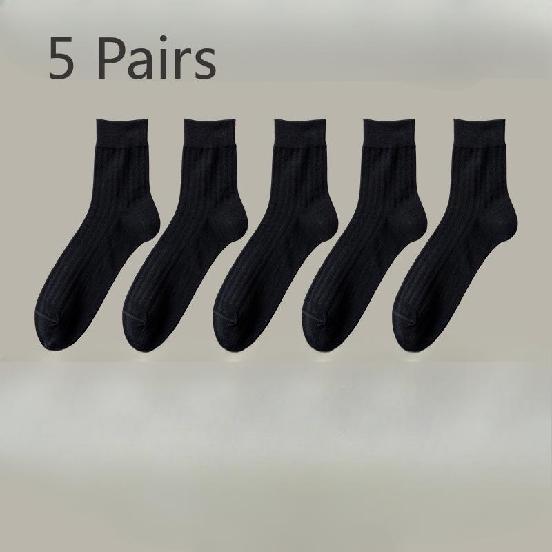 

5 пар мужских весенне-летних дезодорирующих, влагопоглощающих бесшовных антибактериальных дышащих хлопковых носков из чистого хлопка 5 Pairs чёрный