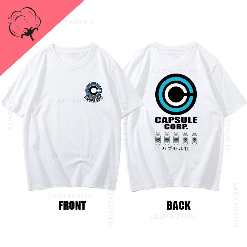 CAPSULE CORP Theme 100Cotton Men T Shirt Tops Japanese Anime Tshirts Harajuku Street Clothing Summer Casual Short Sleeve Tees