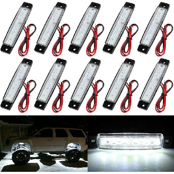 10X Led Rock Lights, Strip Light, Wheel Well Light, Waterproof Exterior Interior Light, Led Underglow Kit For Golf Cart, Jeep Wrangler, RZR, Offroad,